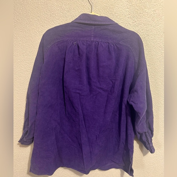 Stefano Basics corduroy deep purple button down shirt 14/16 - Picture 3 of 5